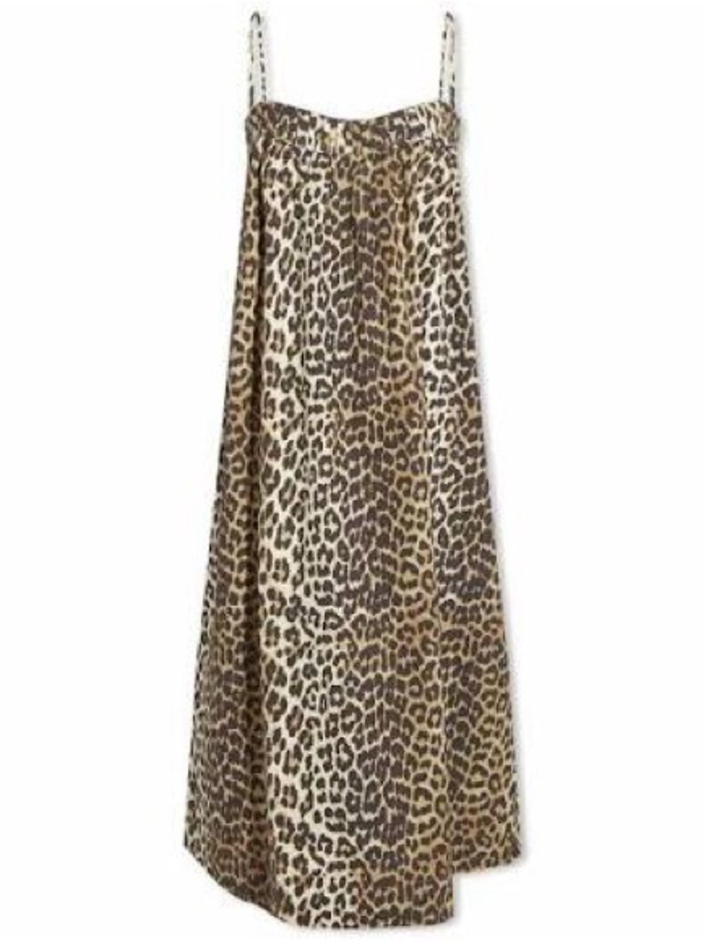 Ganni Leopard Print A-Line Maxi Dress -